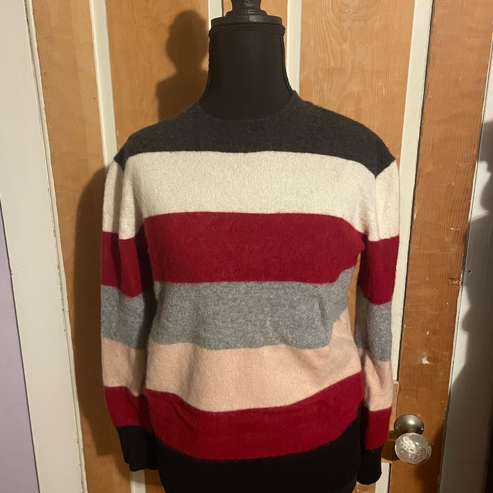 Minnie Rose Multicolor Striped Cashmere Sweater